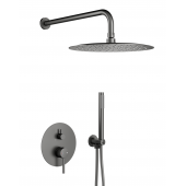 KFA Armatura Moza Gun Metal Grey 503950161 zestaw prysznicowy podtynkowy z deszczownicą grafitowy