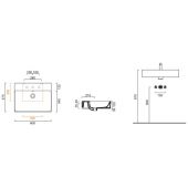 Catalano New Premium 0220601001 umywalka 60x47 cm prostokątna ścienna-nablatowa biała