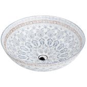 LaVita Folklor 5900378334194 umywalka 40x40 cm okrągła nablatowa biała-niebieska