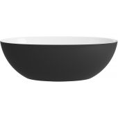 Lavaberg Skinn 663130051094 umywalka 47x36 cm owalna nablatowa biała-czarna