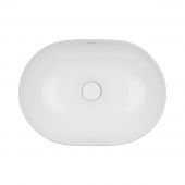 Oltens Hamnes 40819000 umywalka 49.5x35.5 cm owalna nablatowa biała