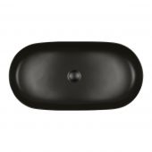 Oltens Hamnes 40321300 umywalka 80x40 cm owalna nablatowa czarna
