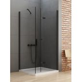 New Trendy New Soleo Black D0239A/D0115B kabina prysznicowa 90x90 cm kwadratowa czarny mat/szkło przezroczyste