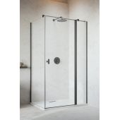Radaway Nes Brushed GunMetal KDJ II 100320909201R drzwi prysznicowe 90 cm uchylne szczotkowany/szkło przezroczyste