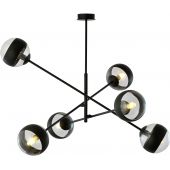 Emibig Linear 11686 lampa podsufitowa 6x10 W czarna-przezroczysta