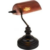 Globo Lighting Antique 2491C lampa stołowa 1x60 W czarna-przezroczysta-miedź