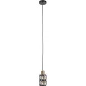 Italux Menfi PND442361BKGD lampa wisząca 1x40 W czarna-mosiądz-kryształ