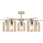 Kaja Vanes K5812 lampa podsufitowa 5x15 W złota-bursztynowa-beżowa
