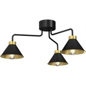 Luminex Demet 0630 lampa podsufitowa 3x60 W czarna-złota