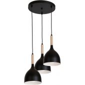 Luminex Noak Wood 1192 lampa wisząca 3x60 W czarna