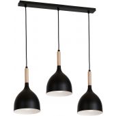 Luminex Noak Wood 1193 lampa wisząca 3x60 W czarna