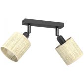 Luminex Rattan 5295 lampa podsufitowa 2x15 W czarna