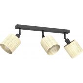 Luminex Rattan 5296 lampa podsufitowa 3x15 W czarna