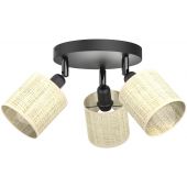 Luminex Rattan 5297 lampa podsufitowa 3x15 W czarna