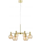 Markslöjd Ambra 109153 lampa wisząca 6x40 W mosiądz-bursztynowa