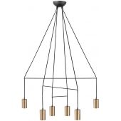 Nowodvorski Lighting Imbria 7956 lampa wisząca 6x10 W czarna-mosiądz