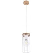 Spot-Light Timeo lampa wisząca 1x60W biały/dąb olejowany 1017406630077