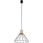 TK Lighting Modesto 10156 lampa wisząca 1x10 W czarna-drewno