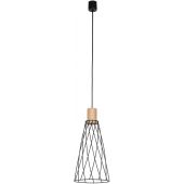 TK Lighting Modesto 10157 lampa wisząca 1x10 W czarna-drewno