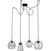 TK Lighting Galaxy 1646 lampa wisząca 4x15 W czarna