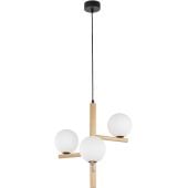 TK Lighting Estera Wood 6799 lampa wisząca 3x6 W biała