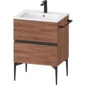 Duravit Sivida SV46430BD790000 szafka 61x47.7x59.1 cm podumywalkowa wisząca czarna-orzech