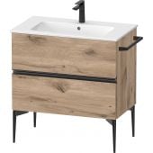 Duravit Sivida SV46440BD550000 szafka 81x47.7x59.1 cm podumywalkowa wisząca czarna-dąb