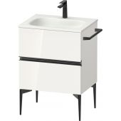 Duravit Sivida SV46500BD220000 szafka 61x47.7x59.2 cm podumywalkowa stojąca biała-czarna