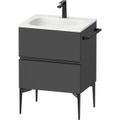 Duravit Sivida SV46500BD490000 szafka 61x47.7x59.2 cm podumywalkowa wisząca czarna-grafitowa