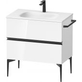 Duravit Sivida SV46510BD220000 szafka 81x47.7x59.2 cm podumywalkowa wisząca biała-czarna