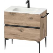 Duravit Sivida SV46510BD550000 szafka 81x47.7x59.2 cm podumywalkowa wisząca czarna-dąb