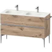 Duravit Sivida SV4654010550000 szafka 128x47.7x59.2 cm podumywalkowa wisząca dąb-chrom