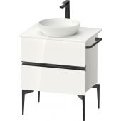 Duravit Sivida SV46570BD220000 szafka 64.5x47.5x54.8 cm podumywalkowa wisząca biała-czarna