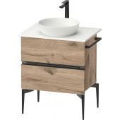 Duravit Sivida SV46570BD550000 szafka 64.5x47.5x54.8 cm podumywalkowa wisząca czarna-dąb