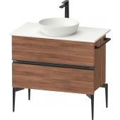 Duravit Sivida SV46580BD790000 szafka 84.5x47.5x54.8 cm podumywalkowa wisząca czarna-orzech