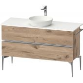 Duravit Sivida SV4660010550000 szafka 124.5x47.5x54.8 cm podumywalkowa wisząca dąb-chrom