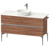 Duravit Sivida SV4660010790000 szafka 124.5x47.5x54.8 cm podumywalkowa wisząca orzech-chrom