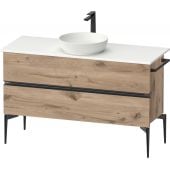 Duravit Sivida SV46600BD550000 szafka 124.5x47.5x54.8 cm podumywalkowa wisząca czarna-dąb