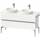 Duravit Sivida SV4661010180000 szafka 131.5x47.5x54.8 cm podumywalkowa wisząca biała-chrom