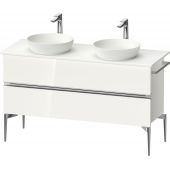 Duravit Sivida SV4661010220000 szafka 131.5x47.5x54.8 cm podumywalkowa wisząca biała-chrom