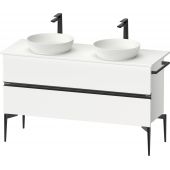 Duravit Sivida SV46610BD180000 szafka 131.5x47.5x54.8 cm podumywalkowa wisząca biała-czarna