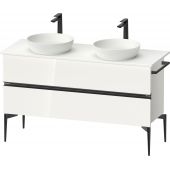 Duravit Sivida SV46610BD220000 szafka 131.5x47.5x54.8 cm podumywalkowa wisząca biała-czarna