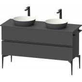 Duravit Sivida SV46610BD490000 szafka 131.5x47.5x54.8 cm podumywalkowa wisząca czarna-grafitowa