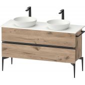 Duravit Sivida SV46610BD550000 szafka 131.5x47.5x54.8 cm podumywalkowa wisząca czarna-dąb