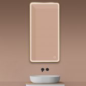 Oltens Nordlis 64118810 lustro 60x120 cm prostokątne z oświetleniem z matą grzewczą złoty