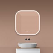 Oltens Nordlis 64122000 lustro 80x80 cm kwadratowe z oświetleniem z matą grzewczą