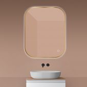 Oltens Nordlis 64127810 lustro 80x100 cm prostokątne z oświetleniem z matą grzewczą złoty