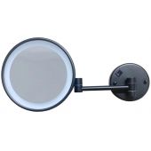 Stella 2200730B lusterko kosmetyczne 22.5x20 cm okrągłe z oświetleniem czarny