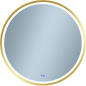 Venti Orion Gold 5905951180311 lustro 80x80 cm okrągłe z oświetleniem z matą grzewczą złoty