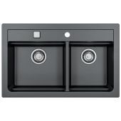 Alveus Atrox 1132002 zlewozmywak granitowy 79x50 cm czarny
